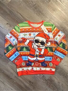 Santa Sunglasses Christmas Sweatshirt Youth XXL